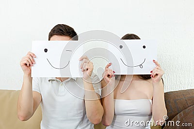 Couple have funy face expressions Stock Photo