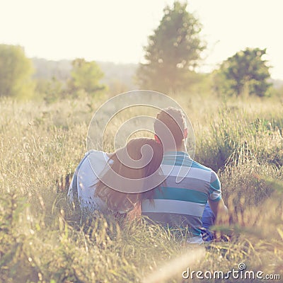 Couple have romantic date Stock Photo