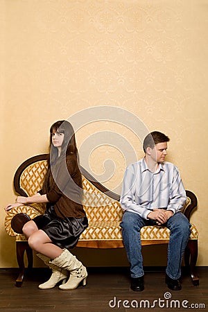 Couple have taken offence against each other Stock Photo