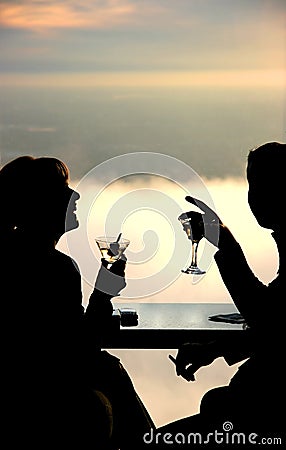 Couple having a drink Stock Photo