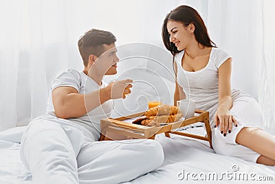 Couple having a romantic breakfast Stock Photo