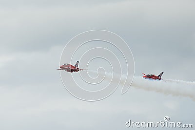 Couple of Hawk T1 jets on air show Stock Photo