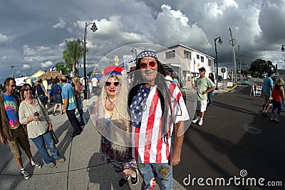 Couple at Hippie Festival Tarpon Springs,Florida Editorial Stock Photo