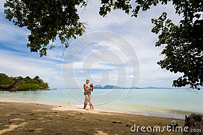 Couple on honeymoon Koh Kradan Stock Photo