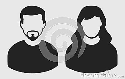 Couple Icon. Male and female symbol on gray background. flat style vector eps Vector Illustration