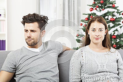 Couple is irritated of christmas Stock Photo