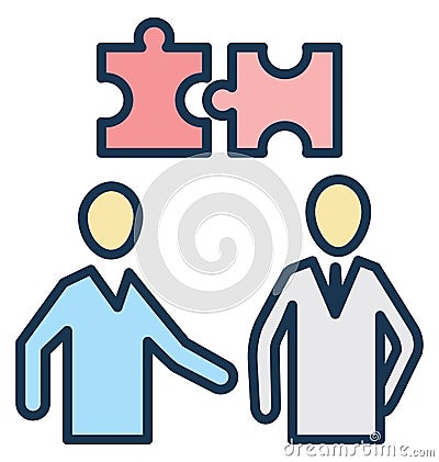 Couple of jigsaw, Business solution Isolated Vector Icon can be easily edit and modify Vector Illustration