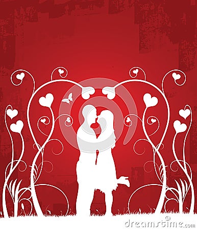 Couple Kissing 1 Vector Illustration
