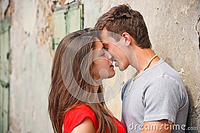 Couple kissing Stock Photo