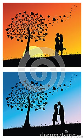 Couple kissing Vector Illustration