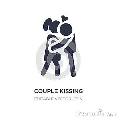 couple kissing icon on white background. Simple element illustration from People concept Vector Illustration