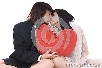 Couple of lesbian woman in love Stock Photo