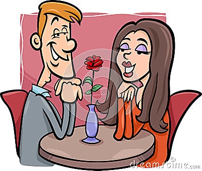 Couple in love cartoon illustration Vector Illustration