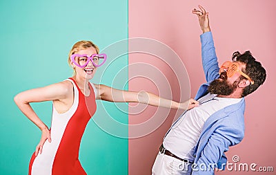 Couple in love. Relations. Frienship of happy man and woman. Hip Stock Photo