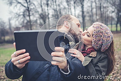 Couple in love selfie Stock Photo