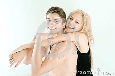 Couple in love smilin Stock Photo