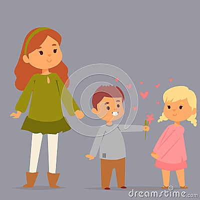 Couple in love vector characters togetherness happy smiling people romantic woman amorousness together adult Vector Illustration