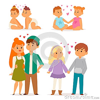 Couple in love vector characters togetherness happy smiling people romantic woman amorousness together adult Vector Illustration