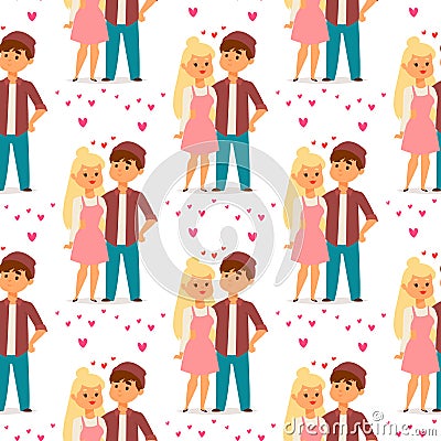 Couple in love vector characters togetherness happy smiling people romantic woman amorousness together adult Vector Illustration