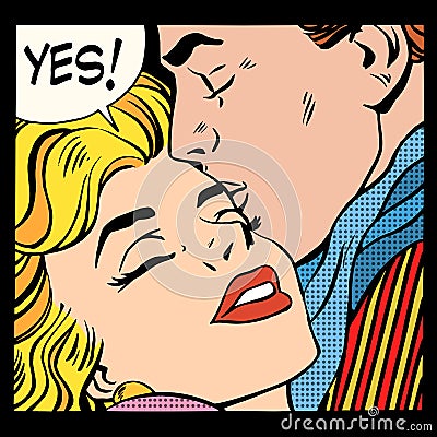 Couple love Yes Vector Illustration