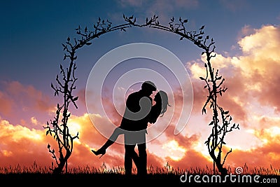 Couple lovers kissing Stock Photo