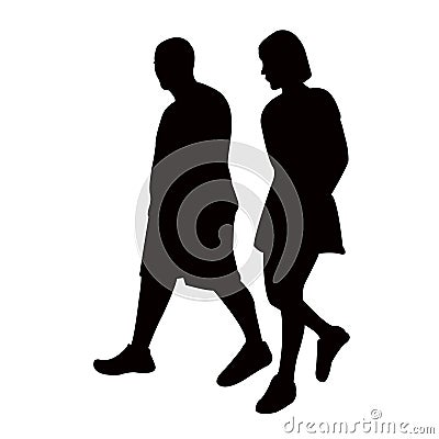 a couple making chat, body silhouette vector Vector Illustration