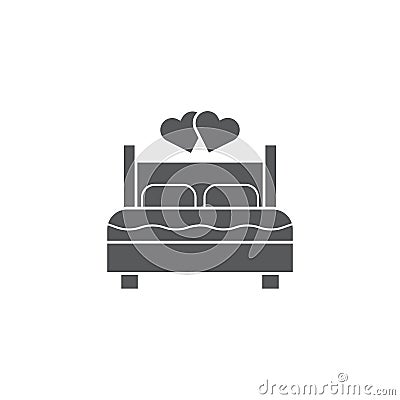 Couple making love bed vector icon symbol isolated on white background Vector Illustration