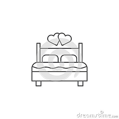 Couple making love bed vector icon symbol isolated on white background Vector Illustration