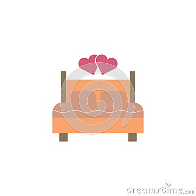 Couple making love bed vector icon symbol isolated on white background Vector Illustration