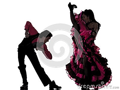 Couple man woman dancer dancing french cancan Stock Photo