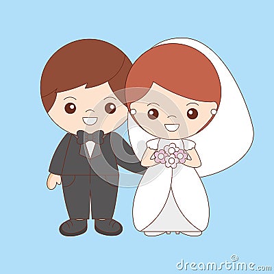 Couple married cartoon Vector Illustration