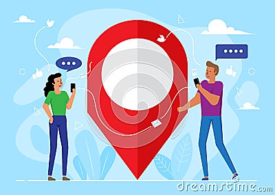 Couple meeting point Vector Illustration