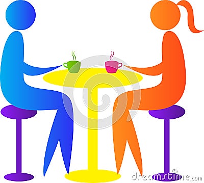 Couple meeting Vector Illustration