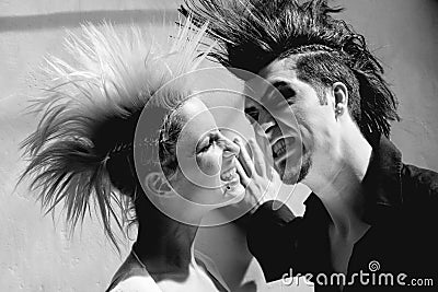 Couple with mohawk 2 Stock Photo