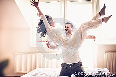 Couple morning full of love. Stock Photo