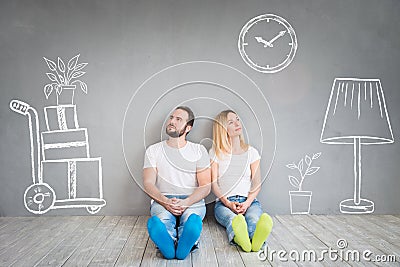 Couple New Home Moving Day House Concept Stock Photo