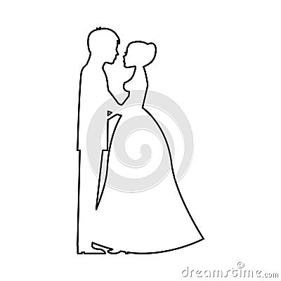 Couple of newlyweds character Vector Illustration