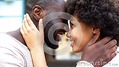 Couple nuzzling, romantic moments, relations togetherness, love affection Stock Photo