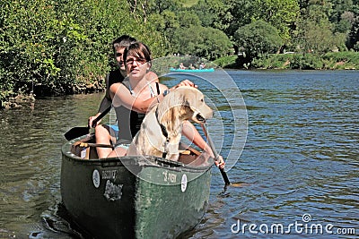 Couple Paddling Kayak Stock Photo