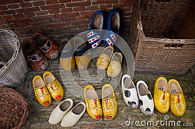 Dutch wooden shoes Stock Photo