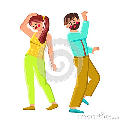 couple party vector Cartoon Illustration