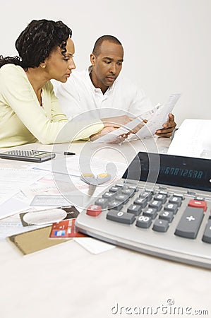 Couple Planning Their Financial Budget Stock Photo