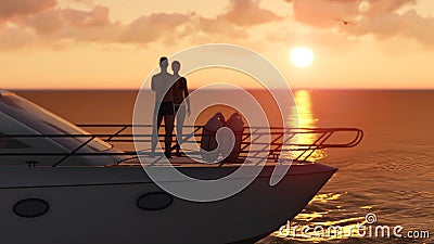 Couple on a pleasure boat Stock Photo