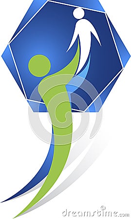 Couple polygon logo Stock Photo