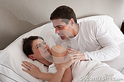 Couple With Problems Having Disagreement Stock Photo