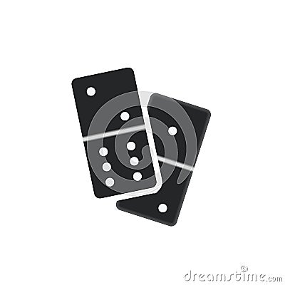 Couple of realistic black dominoes pieces on white Vector Illustration