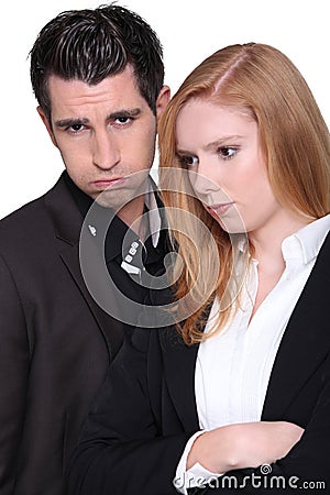 Couple receiving disappointing news Stock Photo