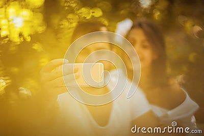 Couple relationship. Young couple taking self portrait. Stock Photo