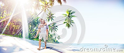 Couple Romance Beach Love Island Concept Stock Photo