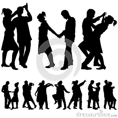 Couple romantic dance Vector Illustration